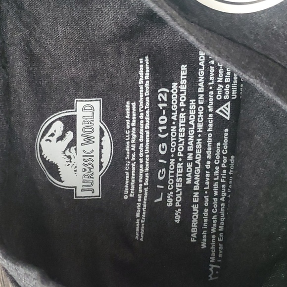 🦖 Jurassic World 2 Piece Kids - Long sleeve Shirt & Beenie/Hat/Touque 💙 LARGE - Picture 4 of 7